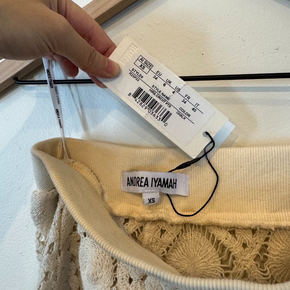 NWT! Revolve - Andrea Iyamah Hira Crochet Pants in XS (chalk) - Picture 3 of 11